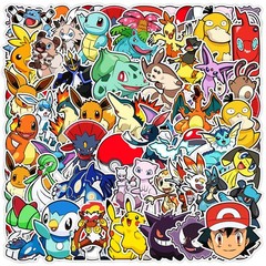 50PCS Pokemon Stickers Waterproof Vinyl Laptop Skateboard Luggage Guitar Decals