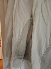 GOLDEN DRESS White Dressage Show Breeches. Full Leather Seat. 34 Long.