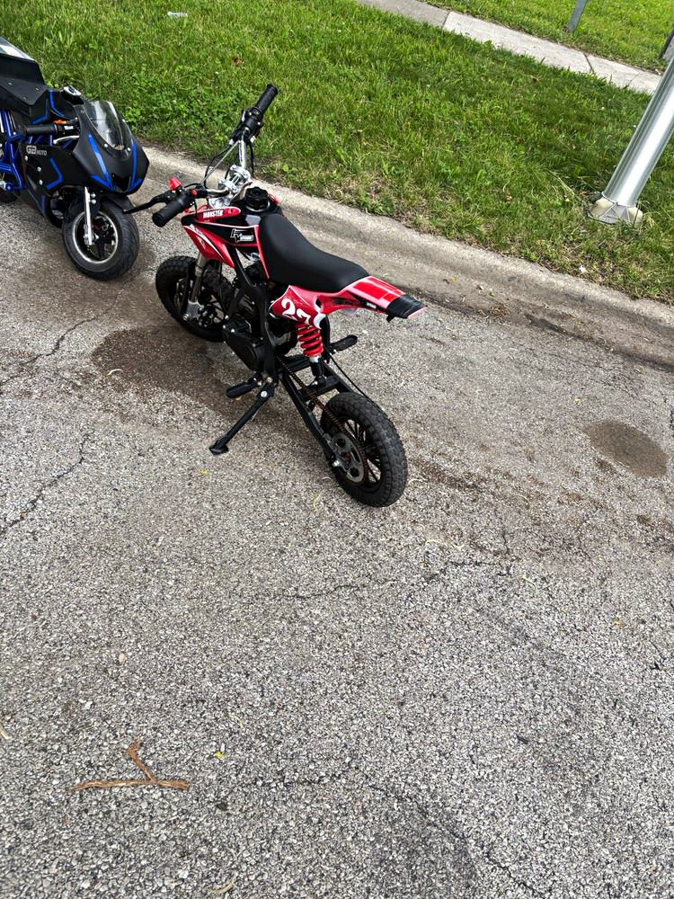 Monster Gas Scooter, Red/Black, Gas Powered Motorcycle Style Pocket Bike