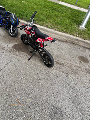 Monster Gas Scooter, Red/Black, Gas Powered Motorcycle Style Pocket Bike