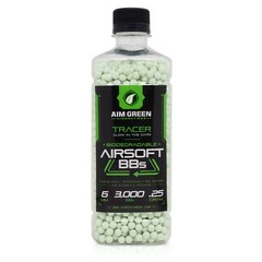Tracer BBs Glow in The Dark Biodegradable Airsoft BBs 6mm – .25g, 3,000 count
