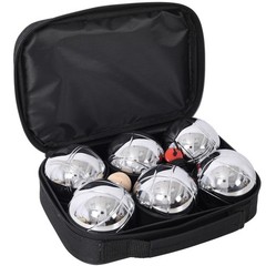 Bocce Ball Set 6 Metal Balls w/ Jack & Bag for Outdoor Beach Lawn Backyard Games
