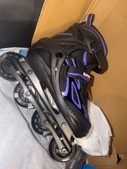 2pm Sports Adjustable Inline Skates w/ Light Up Wheels, Large Size 37.5-41