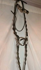 Vintage Horse Western Headstall With Silver Concho marked Alpaca Mexico
