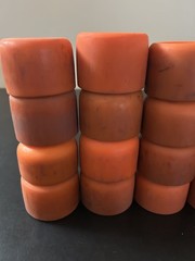 Lot of 20 Vanguard Zinger Orange Roller Skate Wheels (Condition& Size Varies)