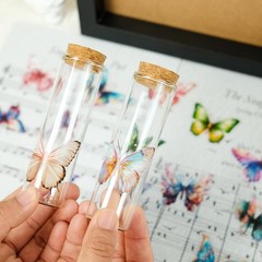 200pcs PET Butterfly Stickers for Water Bottles, Waterproof Transparent Holog…