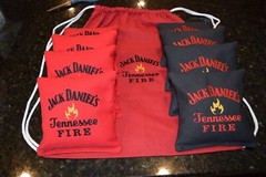 8 Cornhole Bags + Carrying Bag!Jack Daniels Tennesse Fire! Whole Corn or Pellets