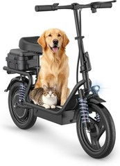 Adults Electric Scooter Peak 750W Peak Motor 48V 10.4ah 28Miles 14″ Tire w/ Seat