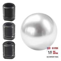 Car Round Ball Gear Shift Knob, Aluminum Alloy Gear Shift Stick Head for Silver