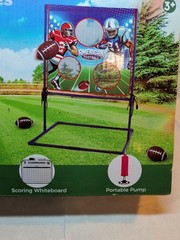 Football Toss Game w/ 4 Inflatable Balls – Football Throwing Target Game NIB