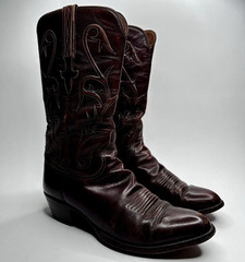 Lucchese Blackcherry Leather Western Cowboy Boots mens US 8.5 D