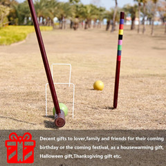 Croquet Set for Adults – 8 Players Croquette Kit with 35In Deluxe, 32In Regulati