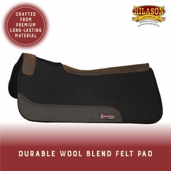 HS HILASON Western Horse Wool Felt Round Contoured Western Saddle Pad W/