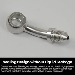 AN3 (3/8’‘) Male Banjo Fitting with 10mm Banjo Eye for AN3 PTFE Brake 28 Degree