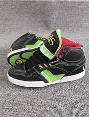 Osiris High Top Skateboarding Shoes Black Green Red Yellow Lace-Up US 14