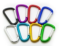 3″ Aluminum Carabiner D Shape Buckle Pack, Keychain Clip, Spring Snap Key Chain