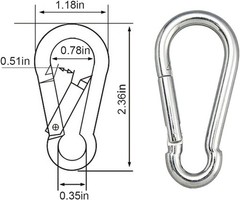 10 PCS Stainless Steel Carabiners Spring Snap Hooks Heavy Duty Keychain Clip NEW