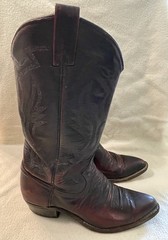 Texas Burgundy Red Leather Vintage Western Men’s Boots Size 8.5 D Made In USA
