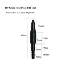 12pcs 150 Grain Field Points, 150gr Crossbow Arrow Tips for Bow and Arrow Tar…