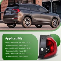 Passenger Tail Light Assembly Compatible with 2018 2019 2020 Terrain Rear Right