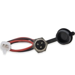 3 PIN BATTERY CHARGER CONNECTOR CHARGING SOCKET 2 WIRES W/ CAP ELECTRIC SCOOTER