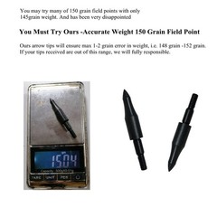 12pcs 150 Grain Field Points, 150gr Crossbow Arrow Tips for Bow and Arrow Tar…