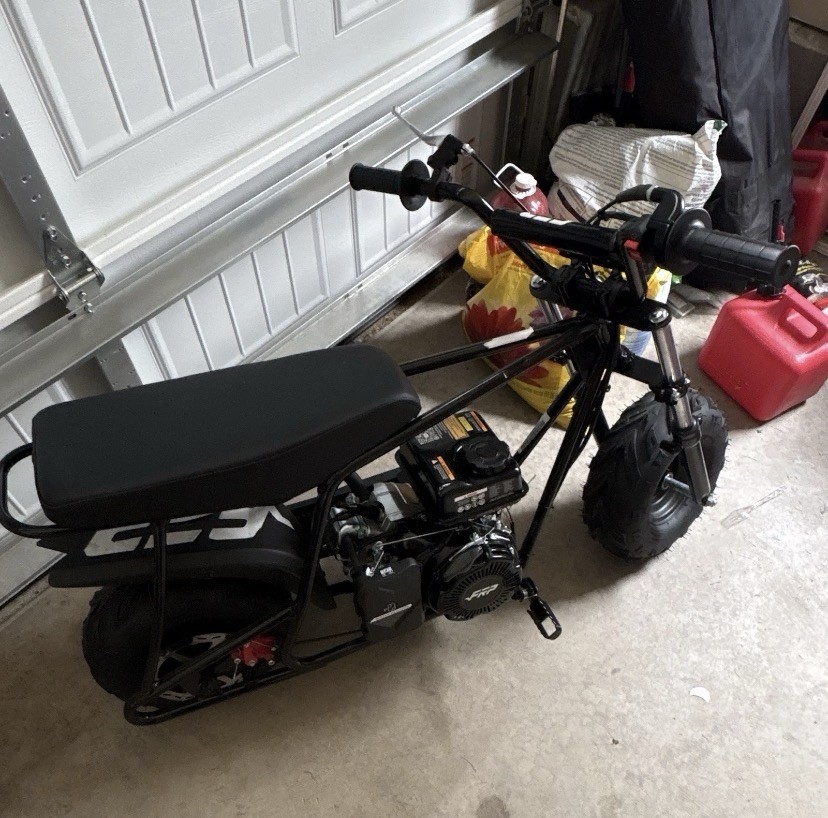 FRP GMB100 Mini Motorcycle 99cc 4-Stroke Gas, Black, LED Lights MPN GMB100