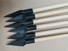 12Pcs Handmade Hunting 33″ Wooden Arrow LongBow RECURVE With Medieval Tip Point
