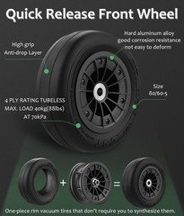 80/60-5 Front Wheel Fit for Ninebot Gokart Pro/Pro 2, Tubeless Tire Assembly …
