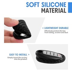 Key Fob Case Carbon Fiber Type-B Uni Button BU Carbon Fiber Black (1 Pc)