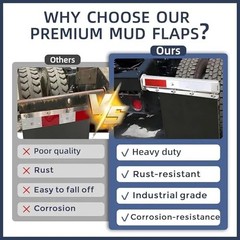 Straight Mud Flap Hangers for Semi Truck Mud Flaps Brackets 1 1/8″ Bolt Spacing