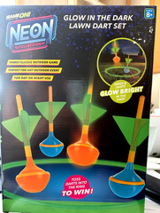 Game On Neon Glow in the Dark Lawn Dart Set Outdoor Yard Game 6 Piece New