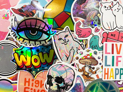 2500 Random Wholesale Shiny Stickers Lot Holographic Pack Reflective Holo Decals