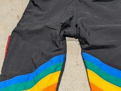Vintage Flite Suit Skydiving Jumpsuit Rainbow Stripes Black (US)