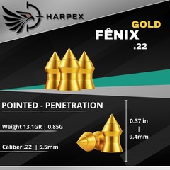 Harpex 6-Tin .22 Cal Airgun Pellets Kit – Lead, Pointed & Domed, Assorted Styles