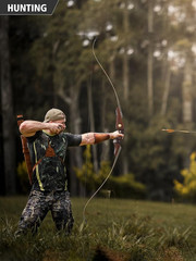 60″ Takedown Hunting Recurve Bow 30-60lbs Wooden Limbs Traditional Bow Shoot RH