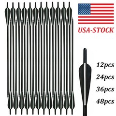 Archery 12-48pcs 20″ Crossbow Bolts Crossbow Arrow OD 8.8MM for Hunting Shooting
