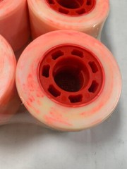 Rare Nos Hyper made Rock Rule 62mm speed roller skating wheels Poly BD Red white