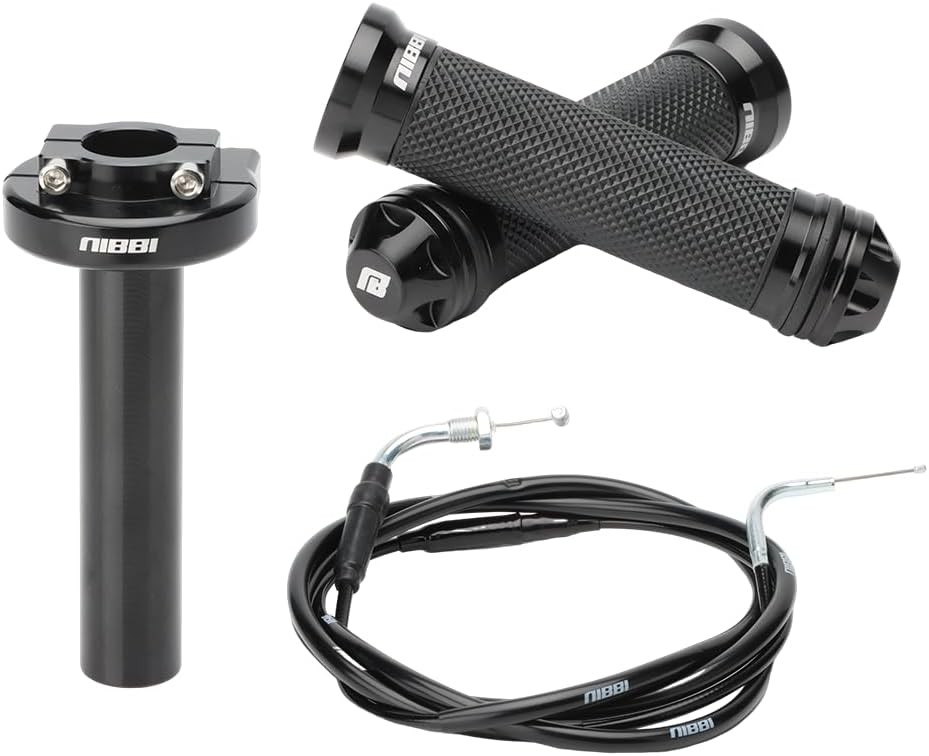 Throttle Assembly Set, 7/8» Grips 22mm Twist Throttle with Cable, Fit for Scoot