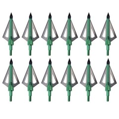 12Pcs 30» Archery Carbon Arrows 100 grain Broadheads Quiver Bow Target Hunting