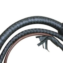 Genuine Cow Hide Leather 04 Feet Long 12 Plait Weaving Bull Whip Black StockWhip