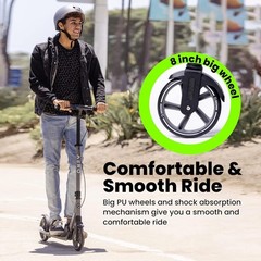 Aero Big Wheels Kick Scooter For Kids 6+, Teens & Adults, Light Up Wheels