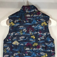 Ariat Girls Medium M Puffer Vest Navy Purple Equestrian Horse Rider Scene Zip Up