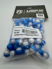 First Strike .50 Cal Ultra-Sphere Projectiles (USP)100 Count – Blue/Clear Shell