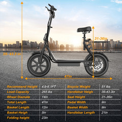 AOVOPRO ESBS Electric Scooter with Seat, Commuter Foldable, 500W, 22mph