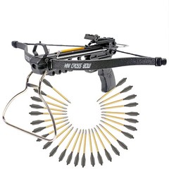 KingsArchery Crossbow Pistol with Bolt Rack Self-Cocking 80LBS 27 Aluminum Arrow