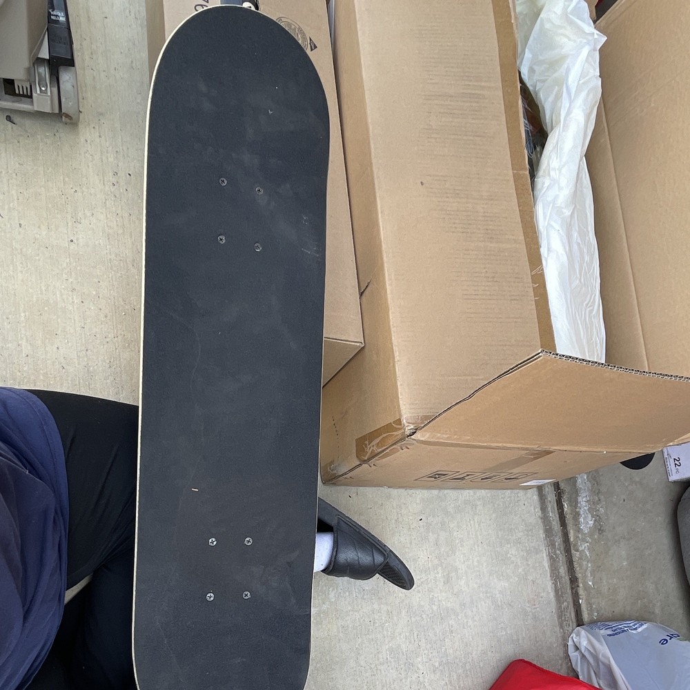 Amazon Complete Skateboard Black & White Checkerboard Deck w/ Grip Tape