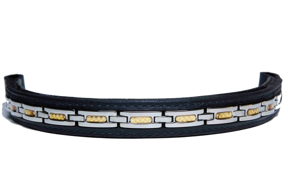 Browband People On Horses Stainless Steel Gold – Elk – 1 3/4″ Endloop 17,» 16″