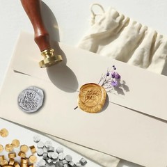 Set of GOLD SILVER Wedding Invitation Envelope Wax SEAL STAMP Kit Party Events