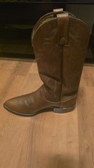 Vintage Dan Post Men’s 9D Brown Leather Western Cowboy Boots Pointed Toe Pull-On